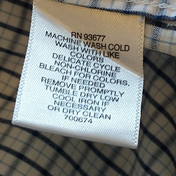 Claiborne Long Sleeve Button Up Men's Shirt, Size Large (Slim), White/Blue - Picture 6 of 6